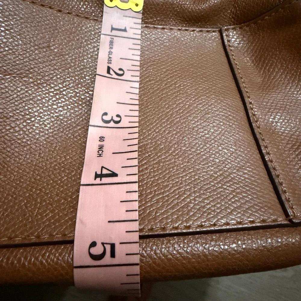 Coach Cognac Leather Tote with Gold Accent